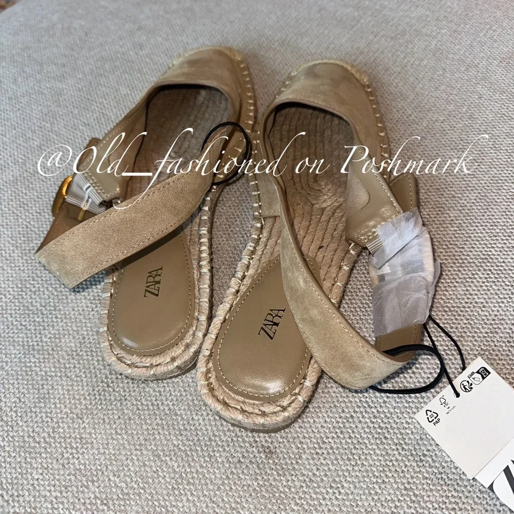 ZARA Suede Espadrille Slingbacks
